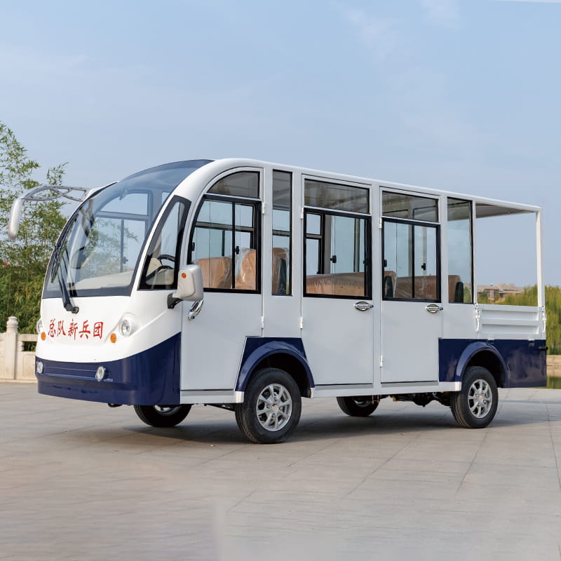 全封闭三排带斗观光车